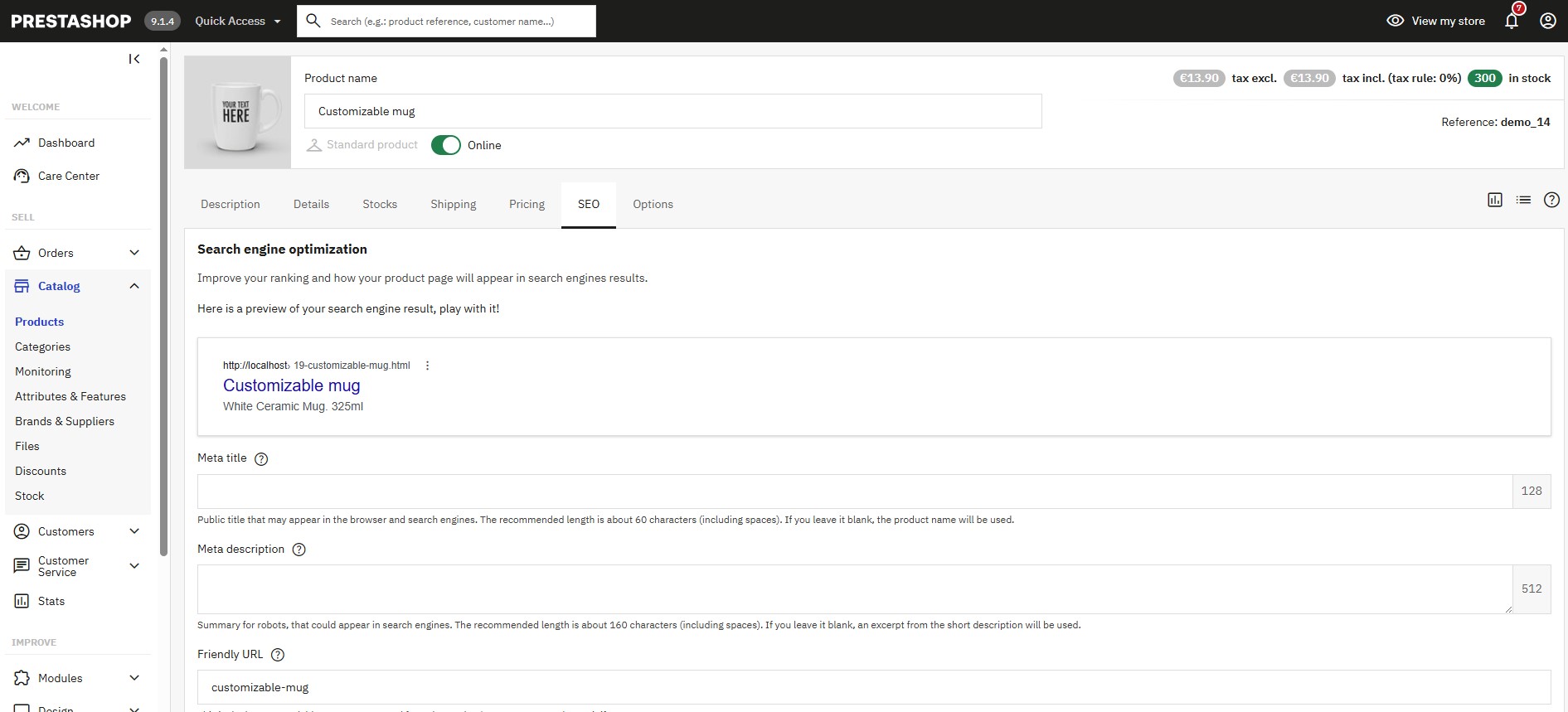Optymalizacja SEO produktu PrestaShop