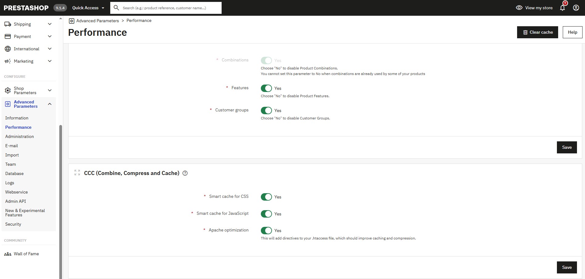 Zaawansowanie ustawienia wydajności PrestaShop