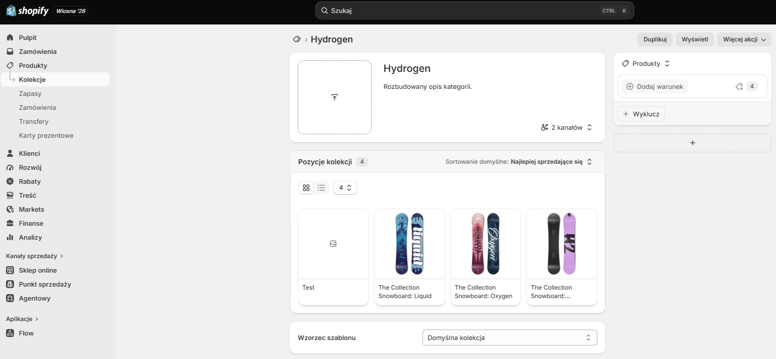 Kolekcje Shopify