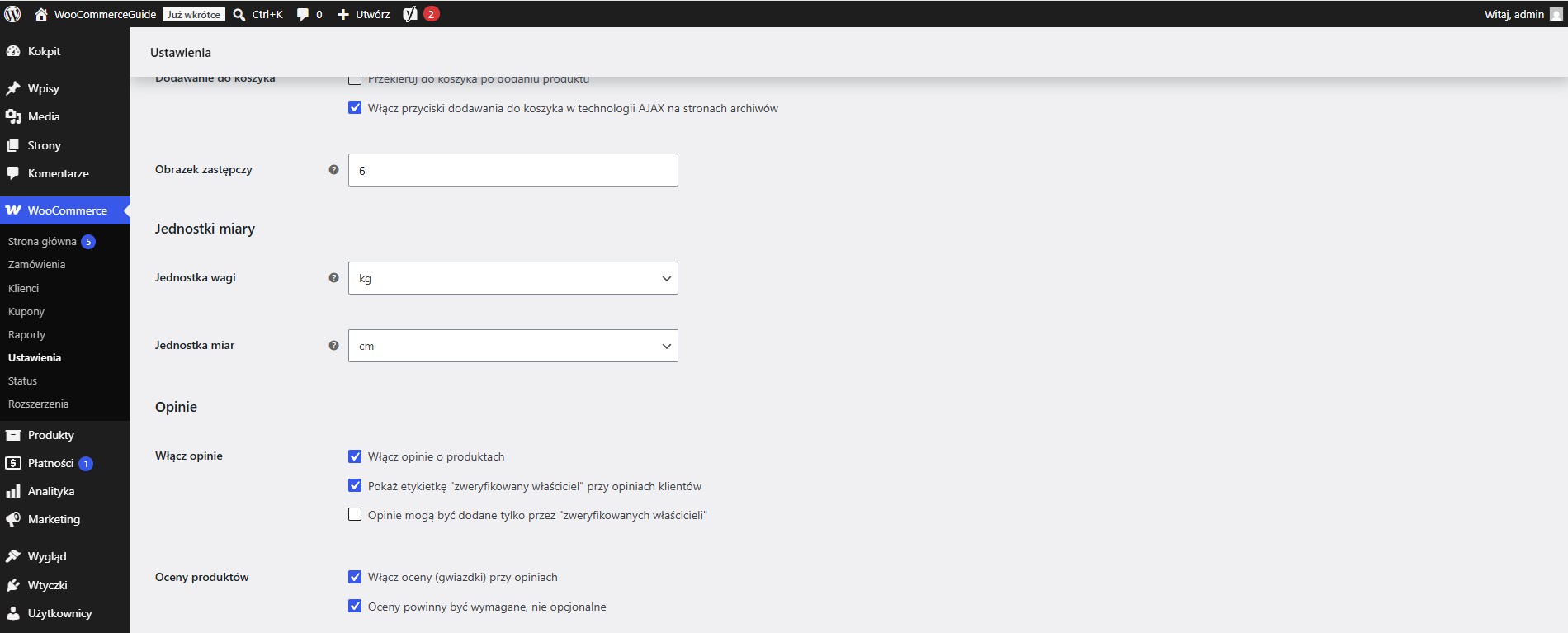 Opinie o produktach WooCommerce