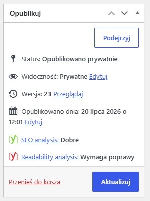 Yoast światła oceny