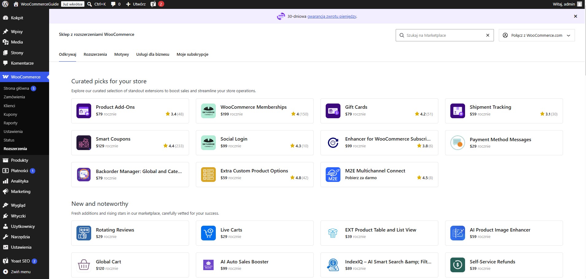 Rozszerzenia WooCommerce