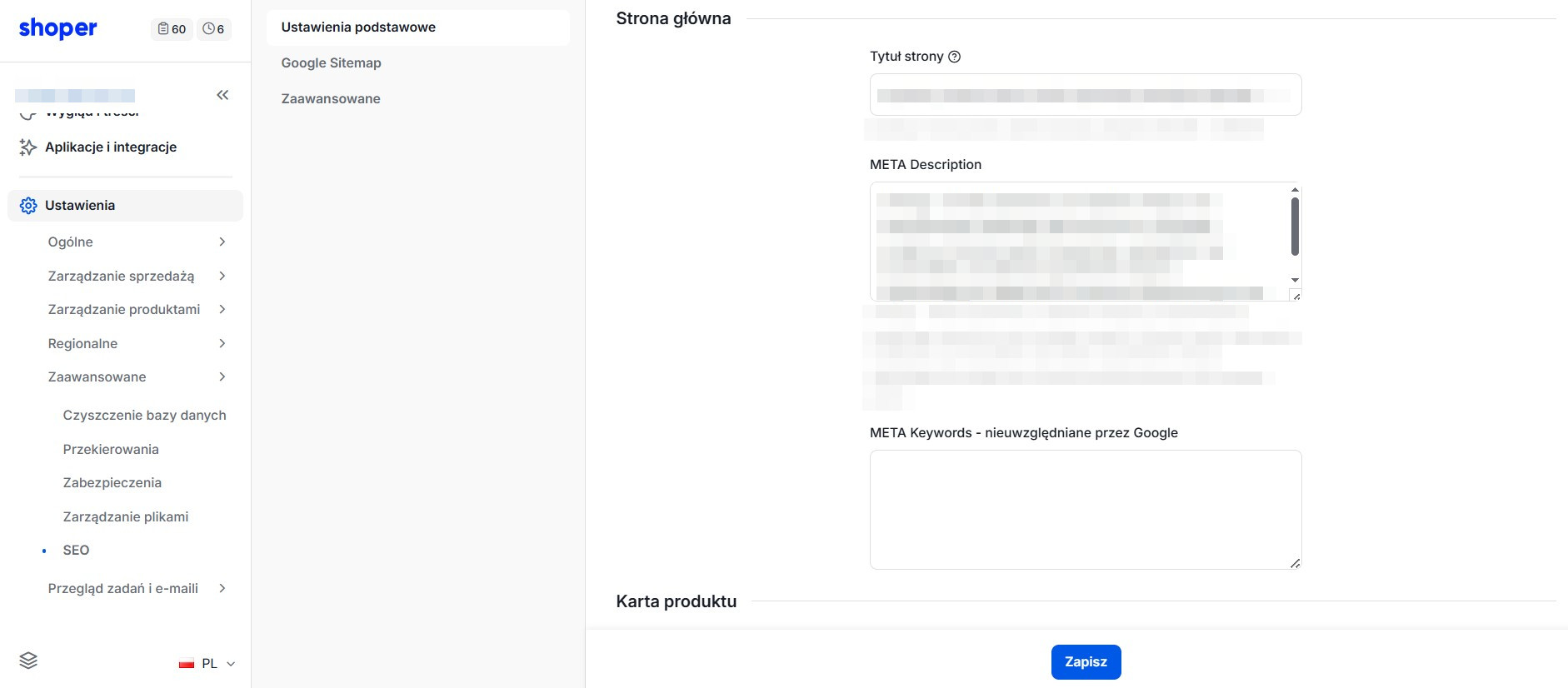Shoper konfiguracja meta tagów globalnych