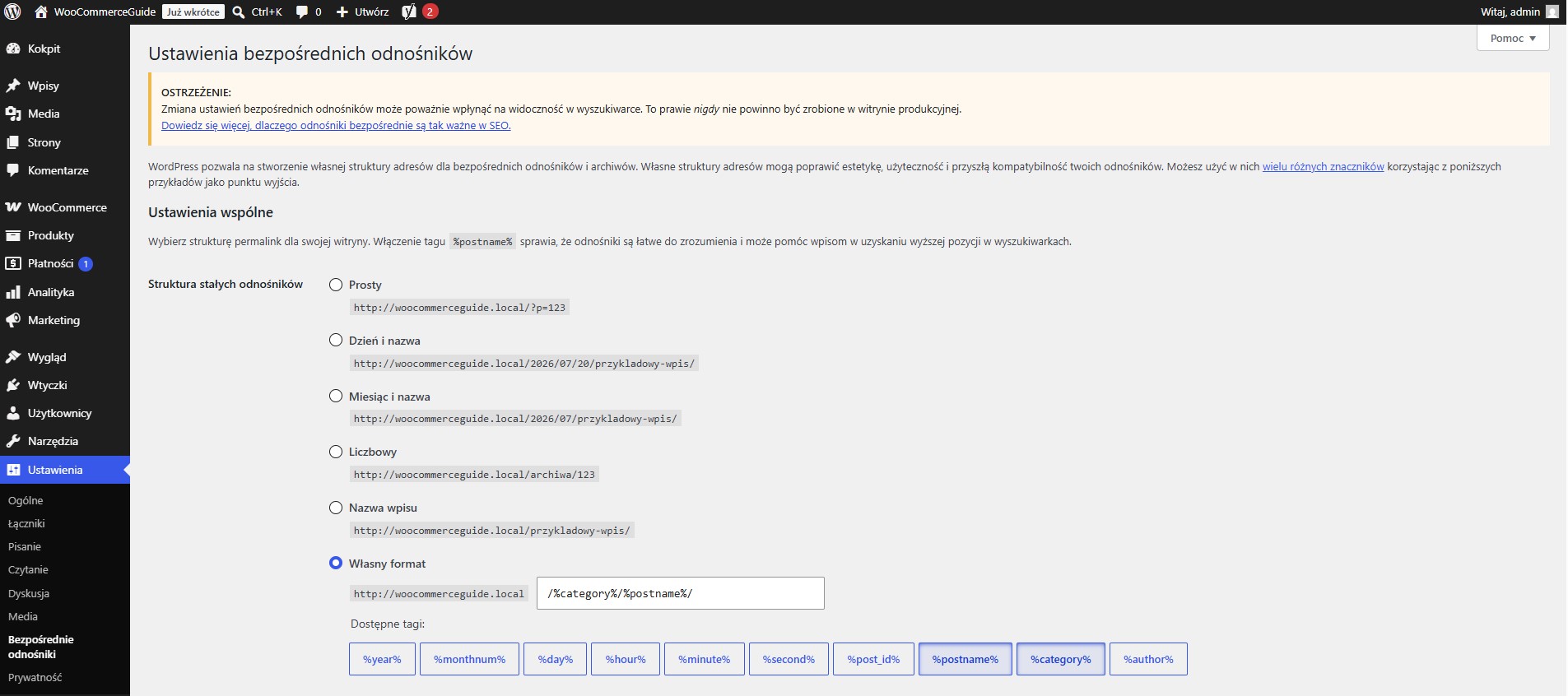 Bezpośrednie odnośniki w WordPress