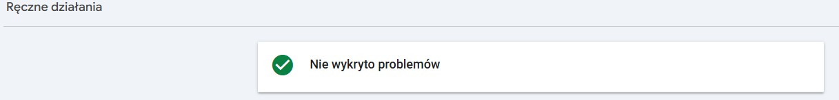 Ręczne działania w Google Search Console